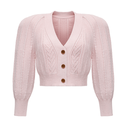 Cardigan with voluminous shoulders