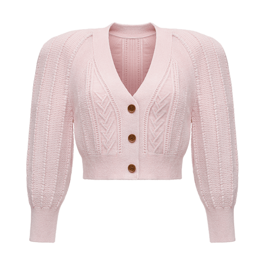 Cardigan with voluminous shoulders
