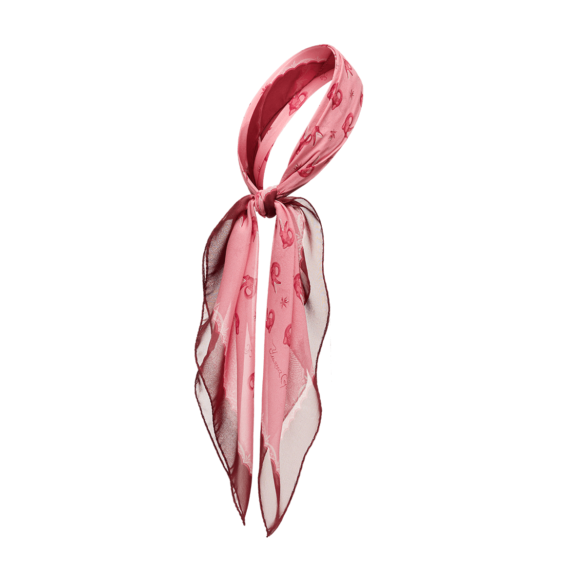 Silk scarf with a signature print