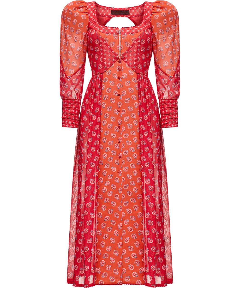 Cotton dress in signature floral print
