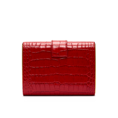 Clutch with signature buckle and gold-tone detailing