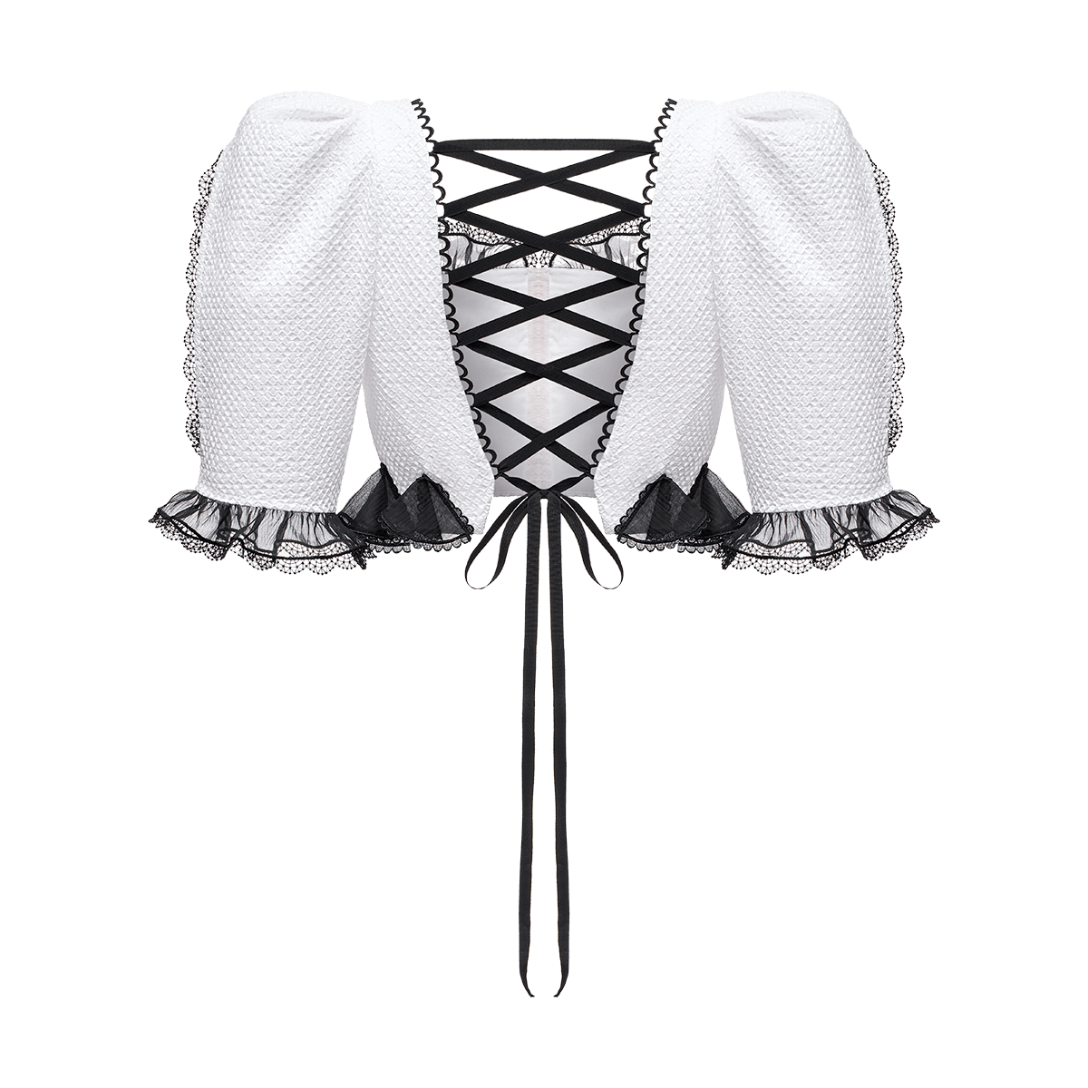 Cotton blouse with organza trim