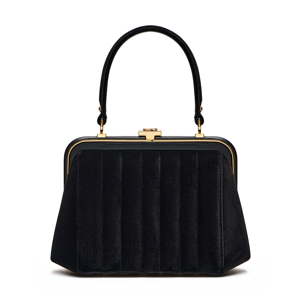 “Ira” velvet and leather bag