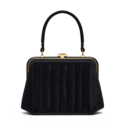 “Ira” velvet and leather bag