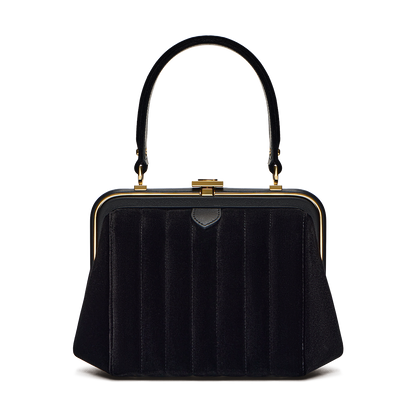 “Ira” velvet and leather bag