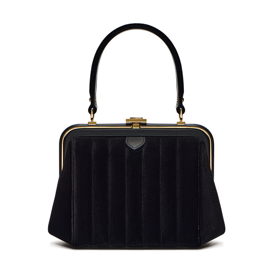 “Ira” velvet and leather bag