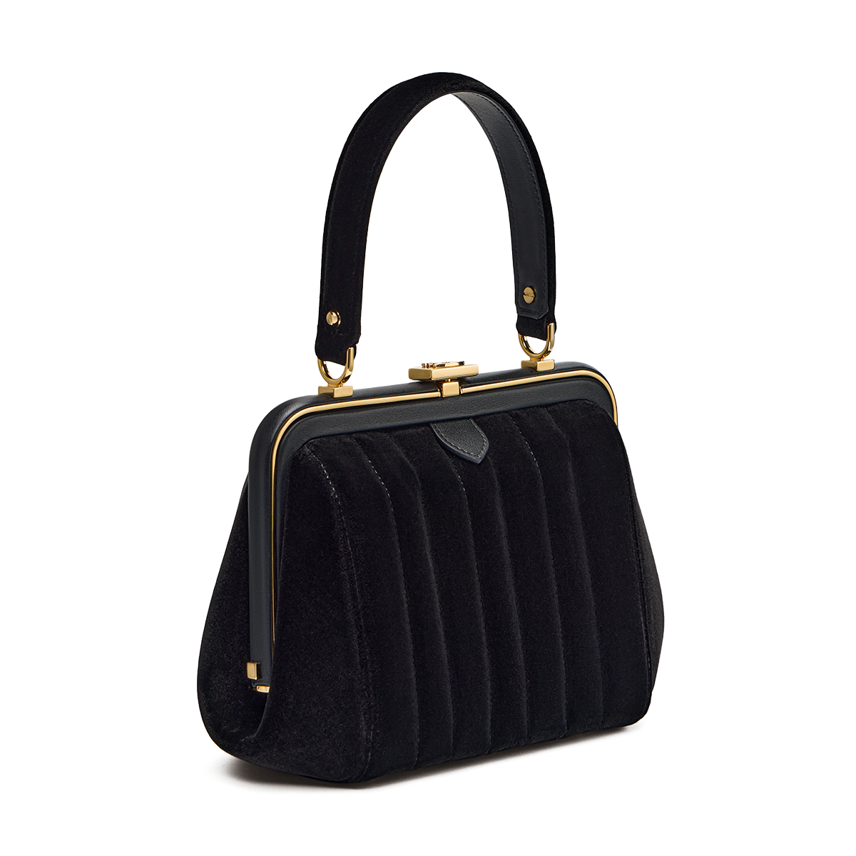 “Ira” velvet and leather bag