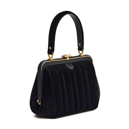 “Ira” velvet and leather bag