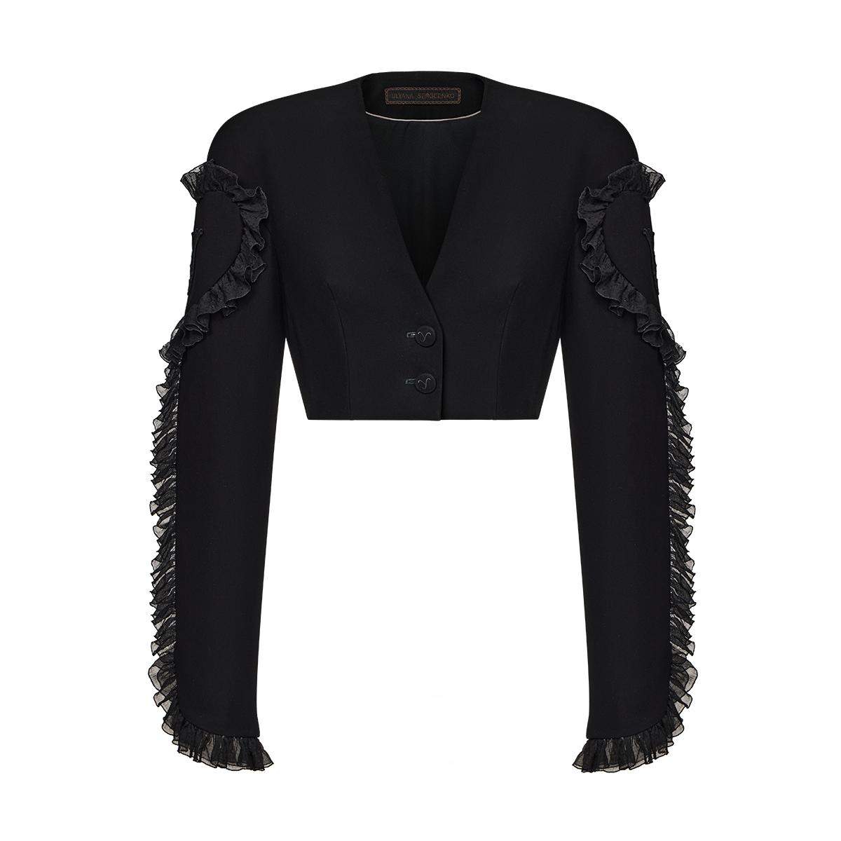 Cropped crepe jacket