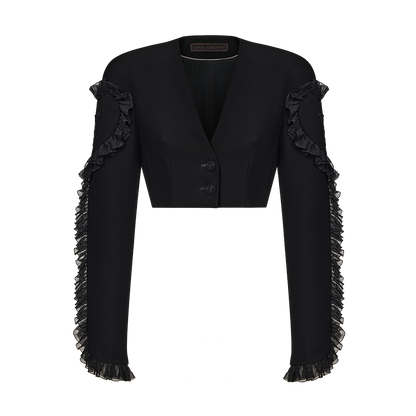 Cropped crepe jacket