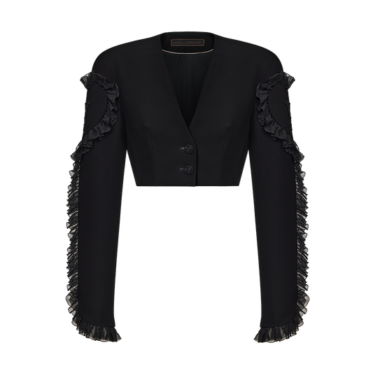 Cropped crepe jacket