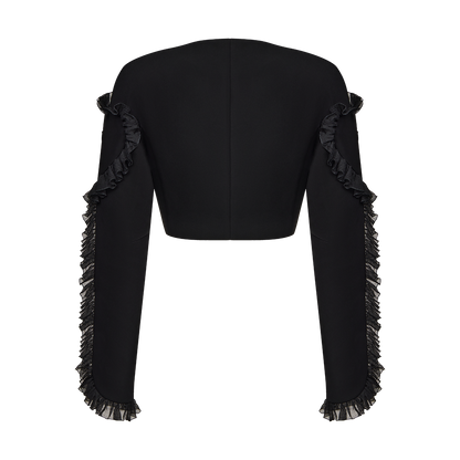 Cropped crepe jacket