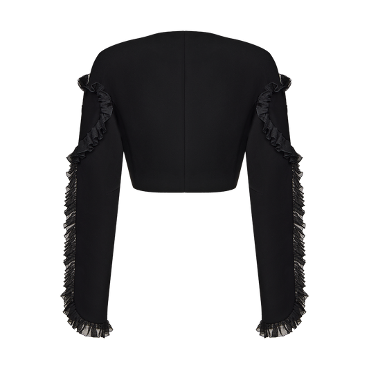 Cropped crepe jacket