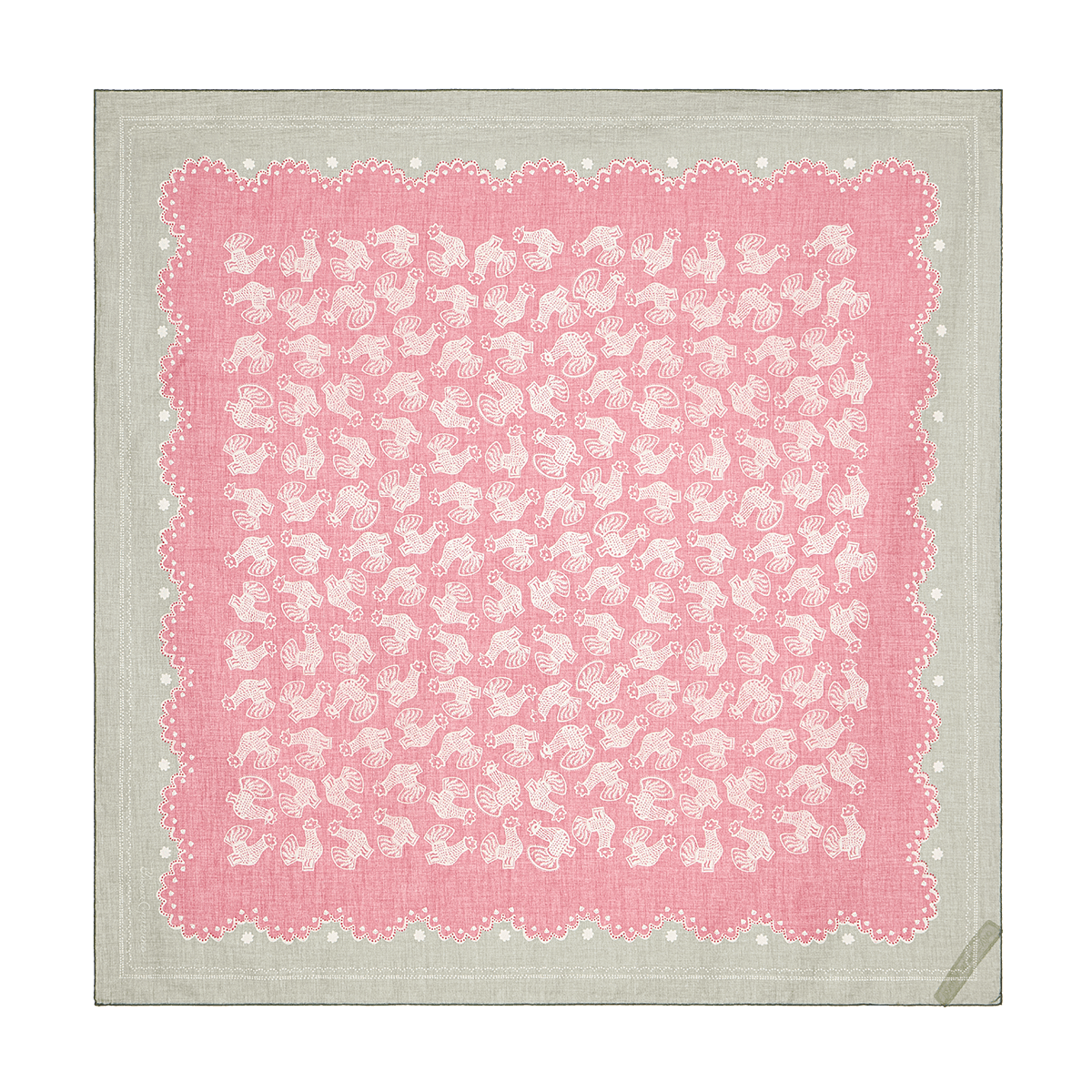 Cotton scarf with signature animal print