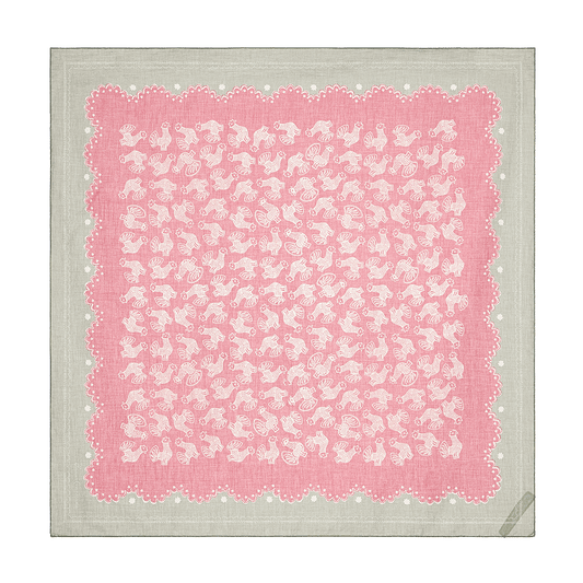 Cotton scarf with signature animal print