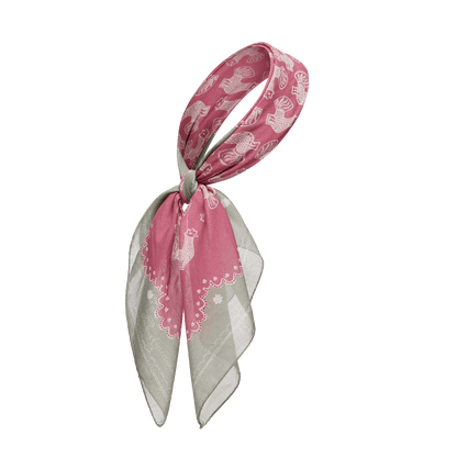 Cotton scarf with signature animal print