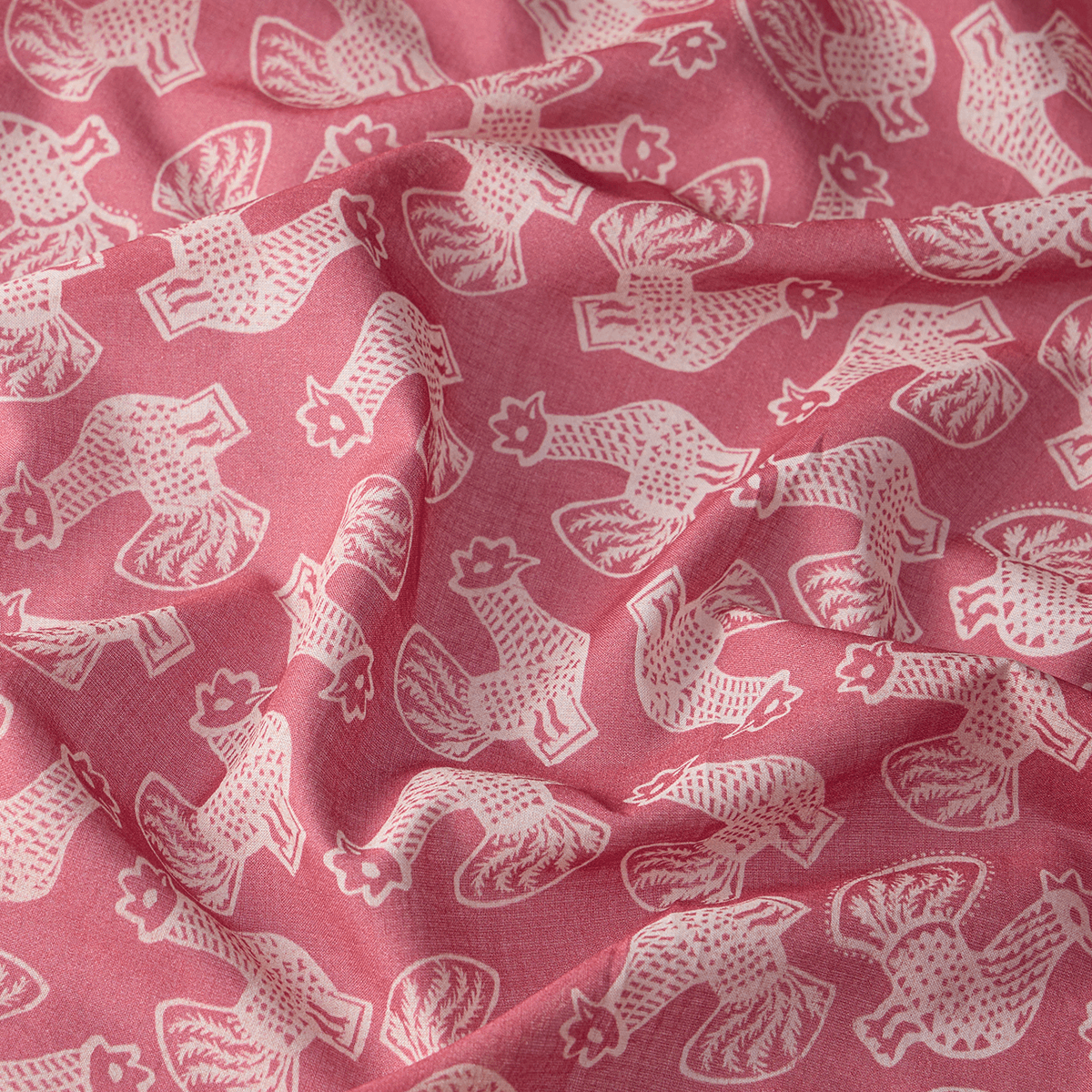 Cotton scarf with signature animal print
