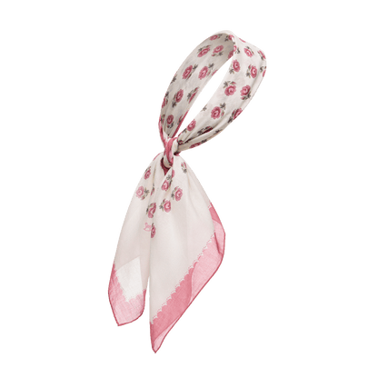Cotton scarf with signature floral print