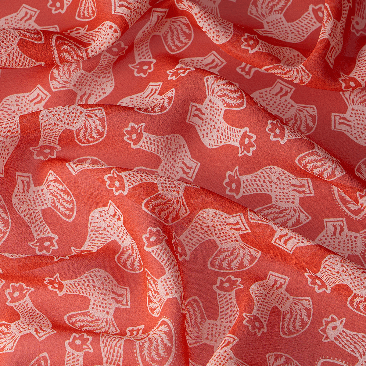 Silk scarf with signature animal print