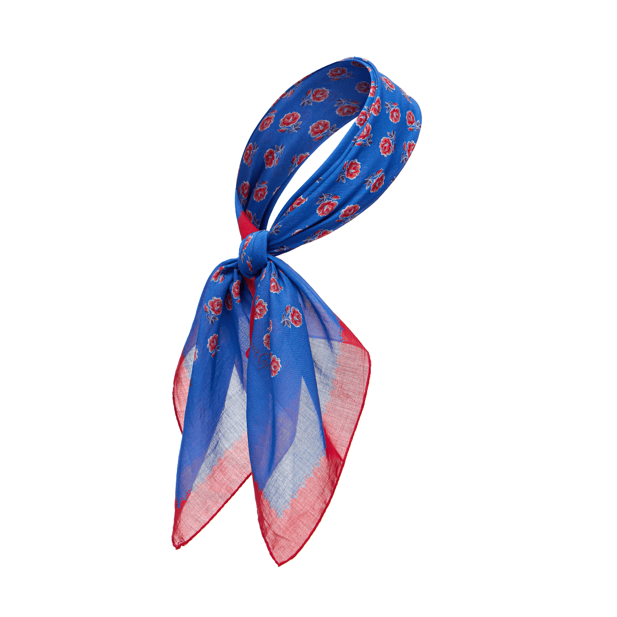 Cotton scarf with signature floral print