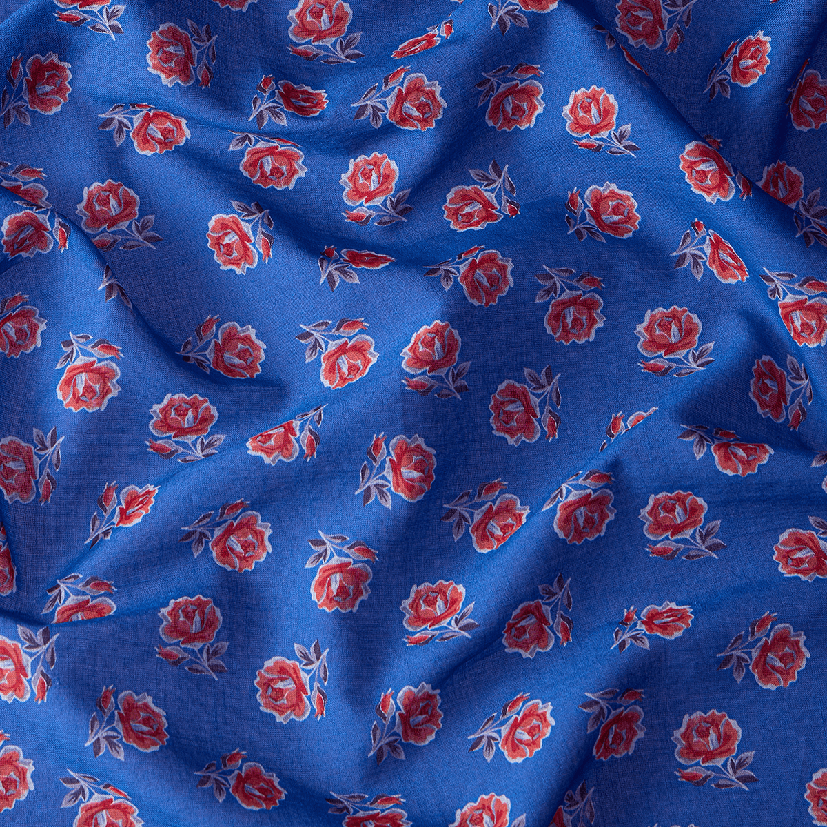 Cotton scarf with signature floral print