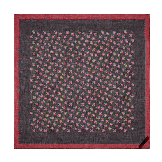 Cotton scarf with signature floral print
