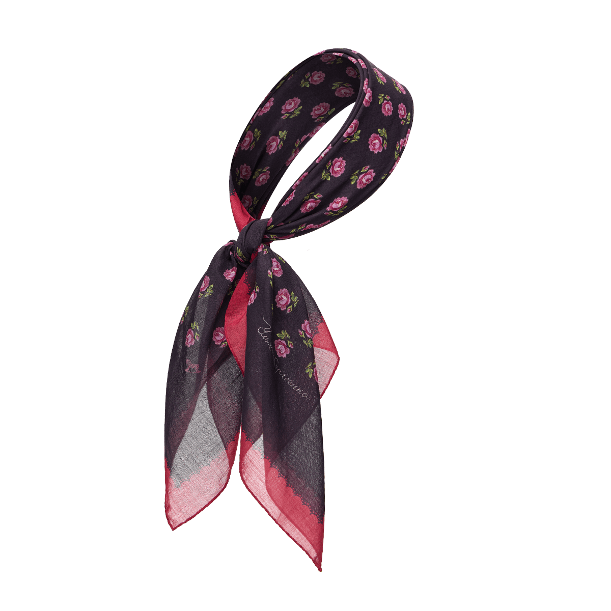 Cotton scarf with signature floral print
