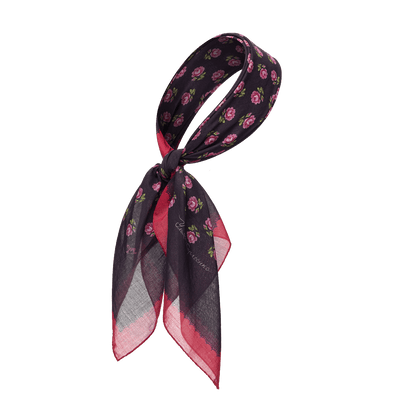 Cotton scarf with signature floral print