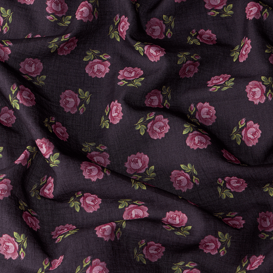 Cotton scarf with signature floral print
