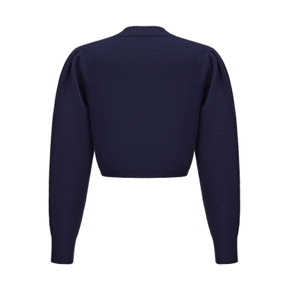 Cropped cashmere jumper with a signature symbol