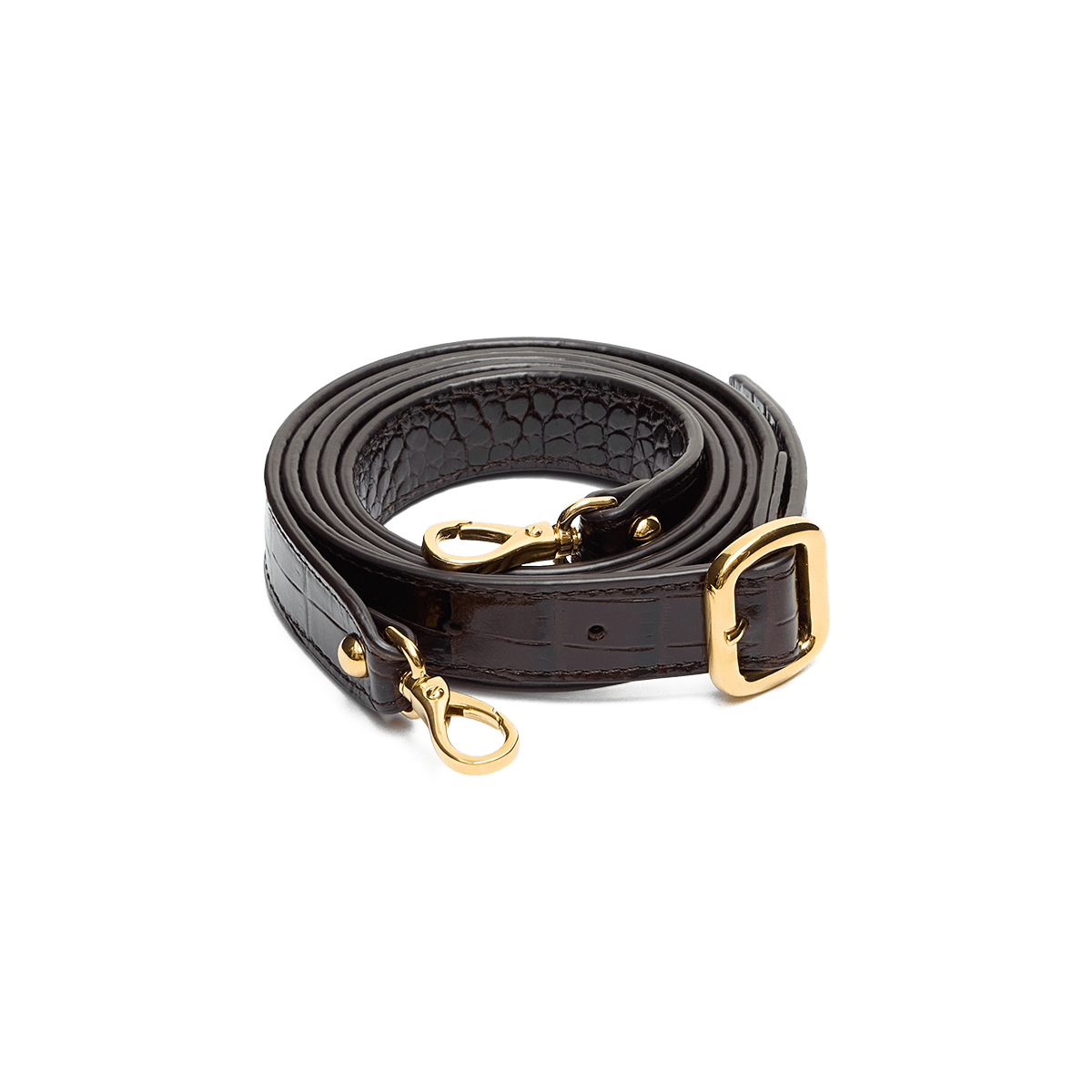 Leather satchel with a signature clasp