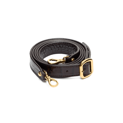 Leather satchel with a signature clasp