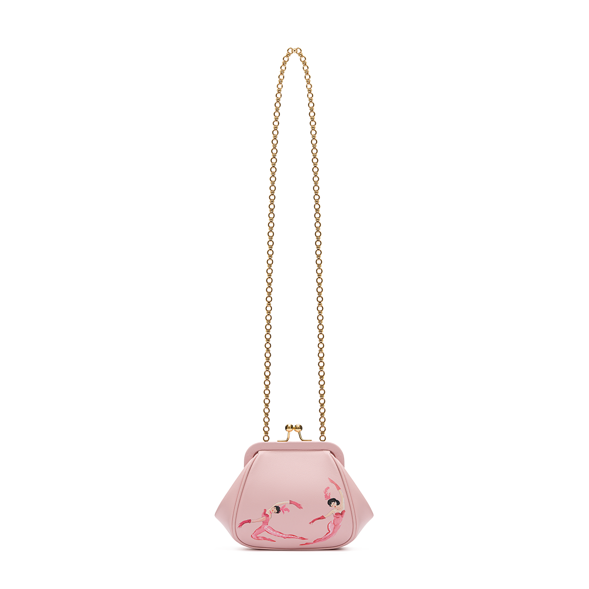 Leather mini bag with a signature print