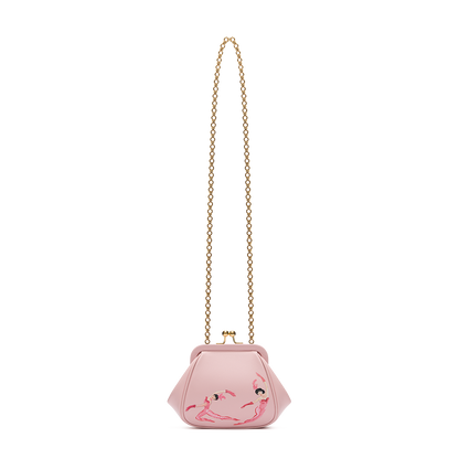 Leather mini bag with a signature print