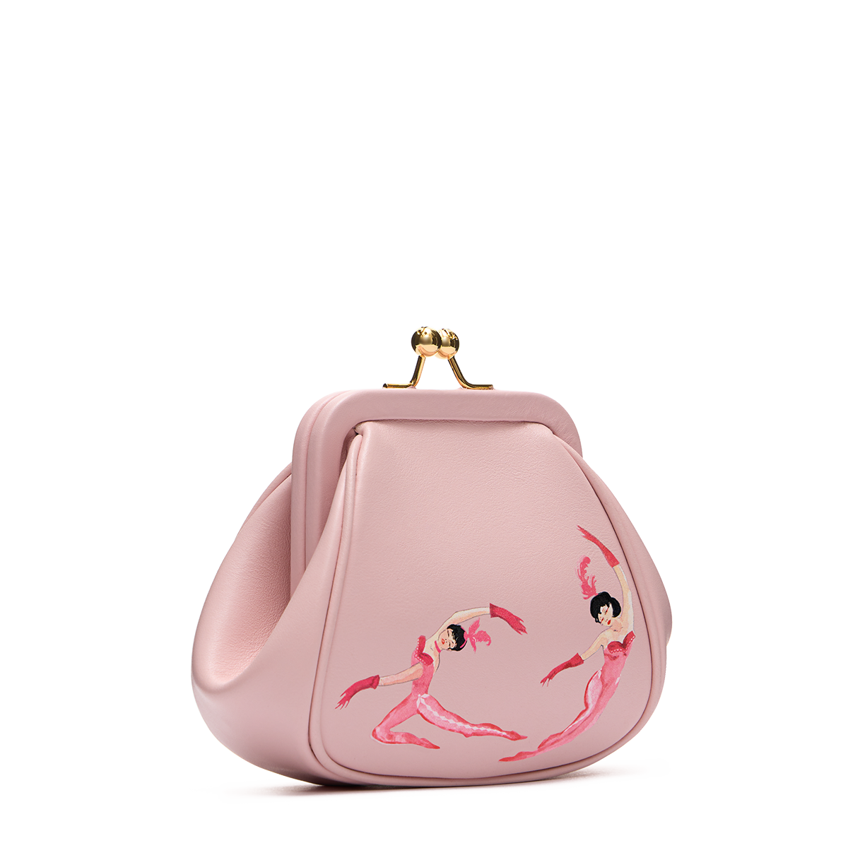 Leather mini bag with a signature print