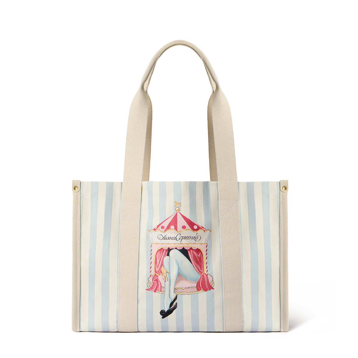 Tote bag with a signature print