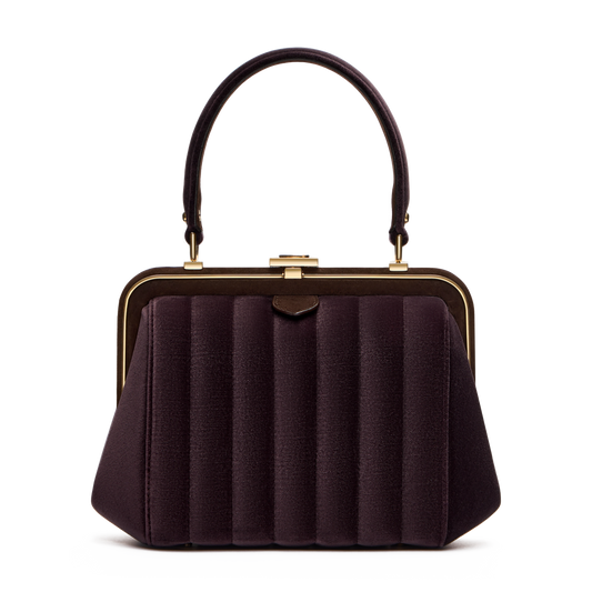 “Ira” velvet and leather bag