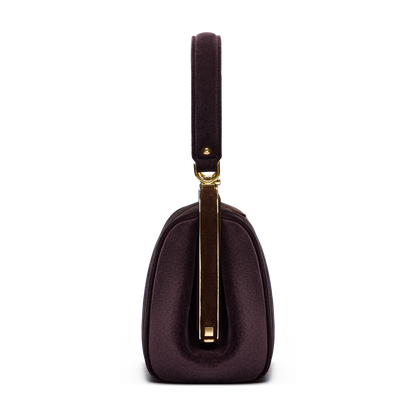 “Ira” velvet and leather bag