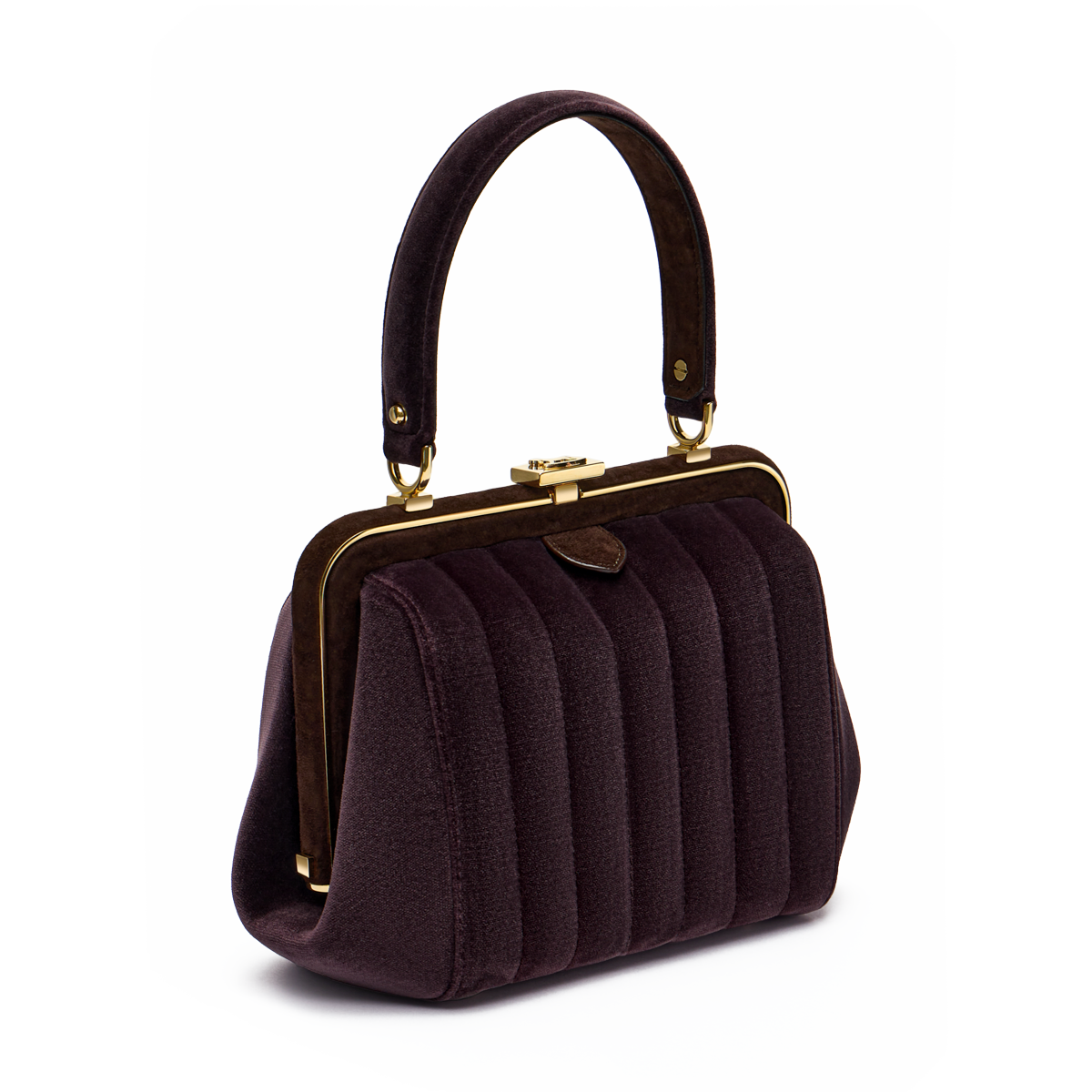 “Ira” velvet and leather bag
