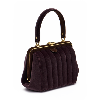 “Ira” velvet and leather bag