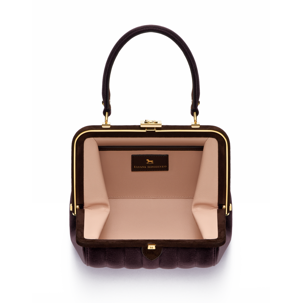 “Ira” velvet and leather bag