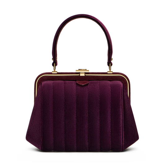 “Ira” velvet and leather bag