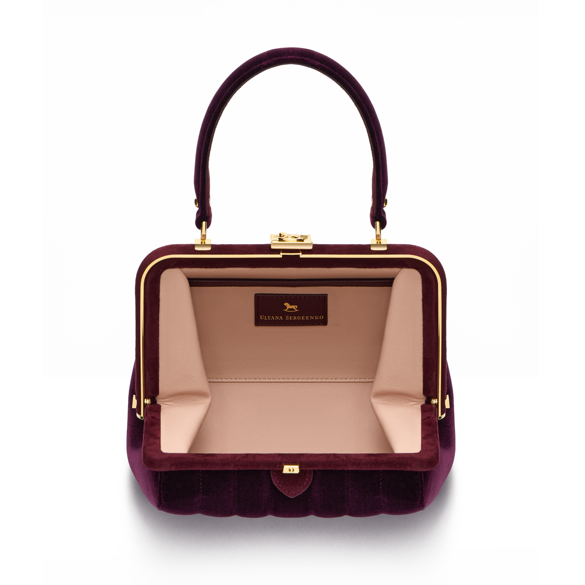 “Ira” velvet and leather bag