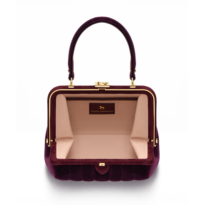 “Ira” velvet and leather bag