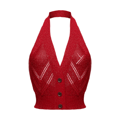 Knitted open-back top