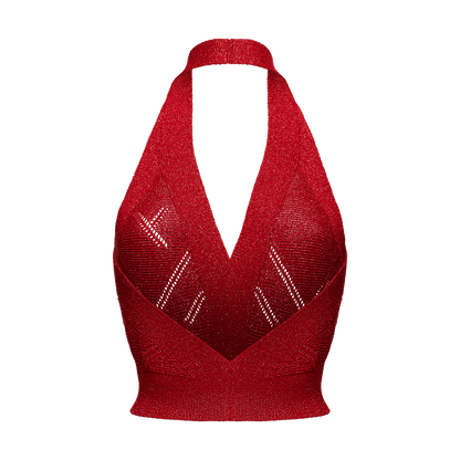 Knitted open-back top