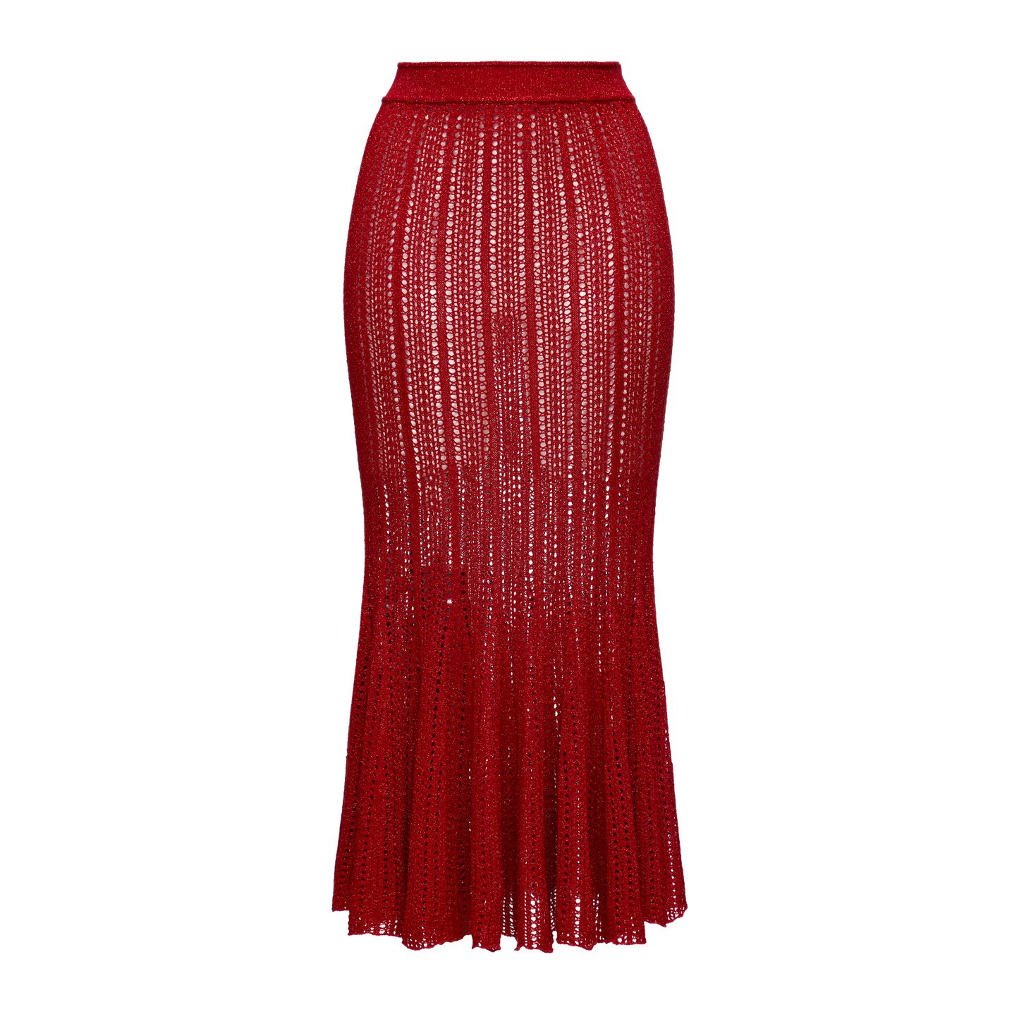 Knitted midi skirt with flowing pleats