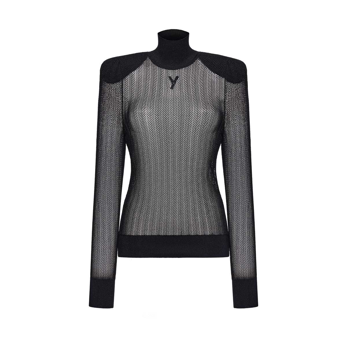 Turtleneck with hand-embroidered signature chevron