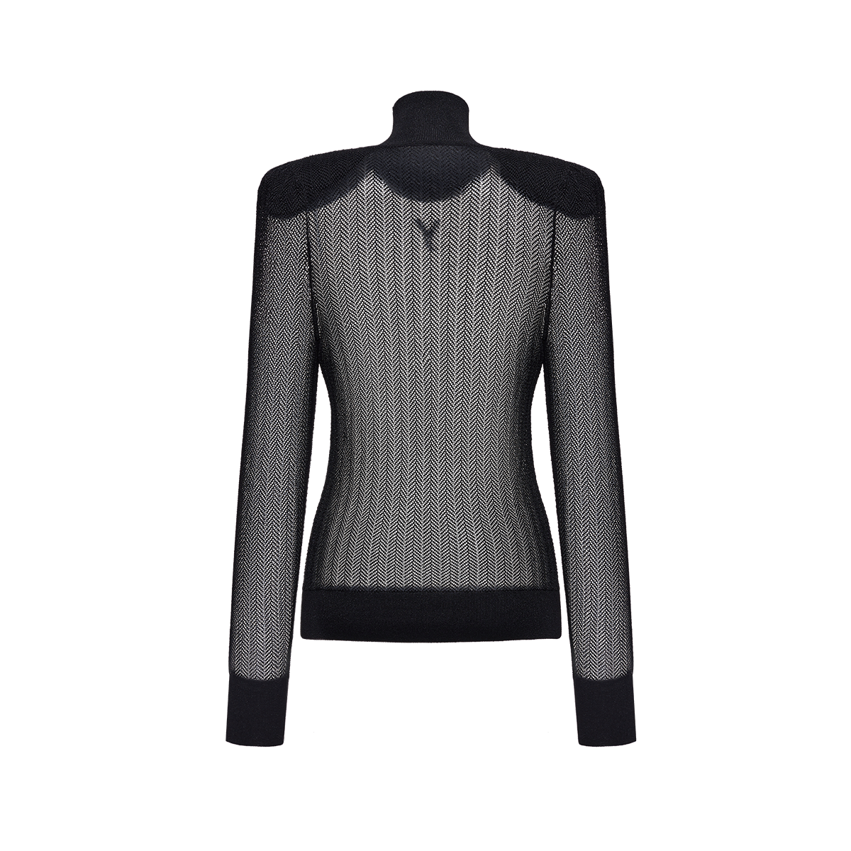 Turtleneck with hand-embroidered signature chevron