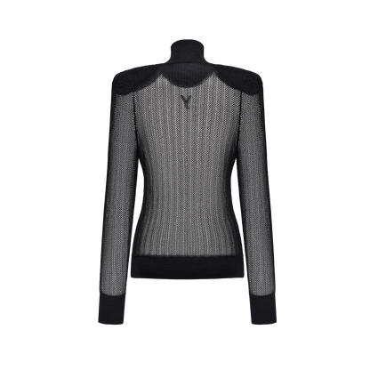 Turtleneck with hand-embroidered signature chevron